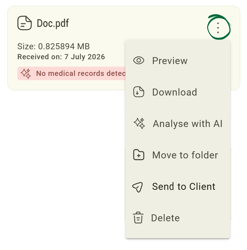 Access File Actions screenshot